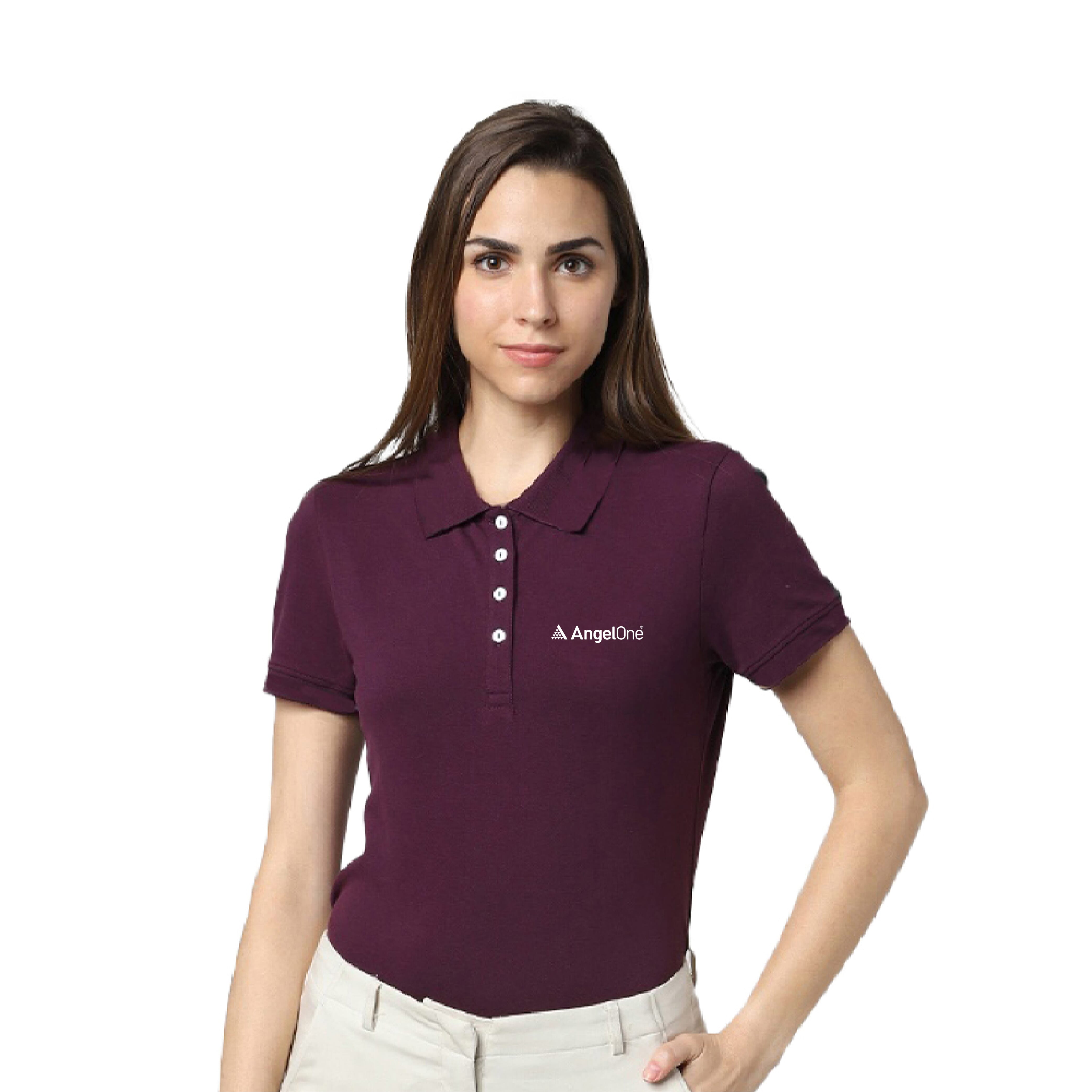 Vero Moda Jacquard Women's Polo T-Shirt - Maroon
